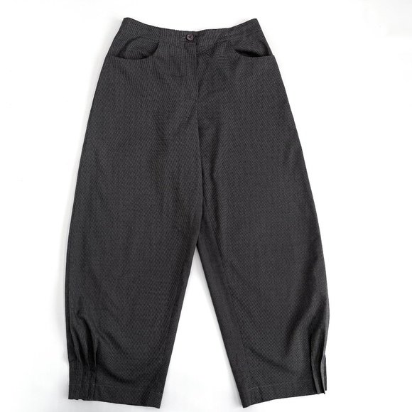 Lunn Pants - LUNN by Lilith Gray Houndstooth Check Wide Leg Barrel Pants